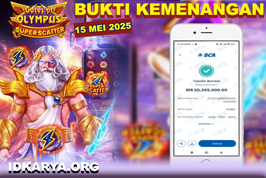 BUKTI KEMENANGAN KARYABOLA 15 MEI 2025
