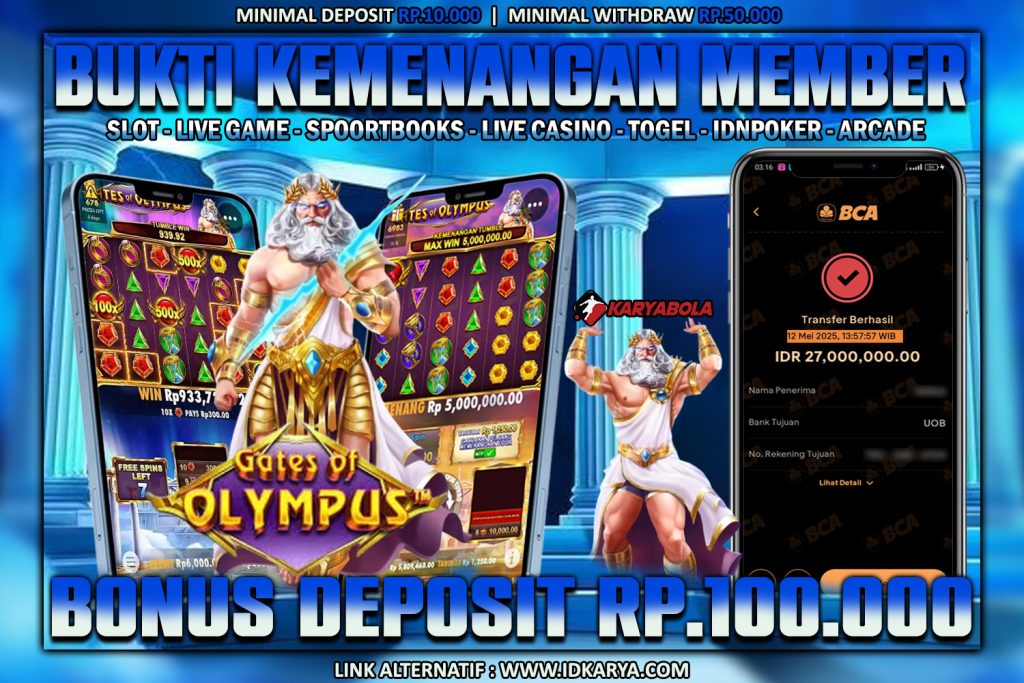 BUKTI KEMENANGAN KARYABOLA 12 MEI 2025