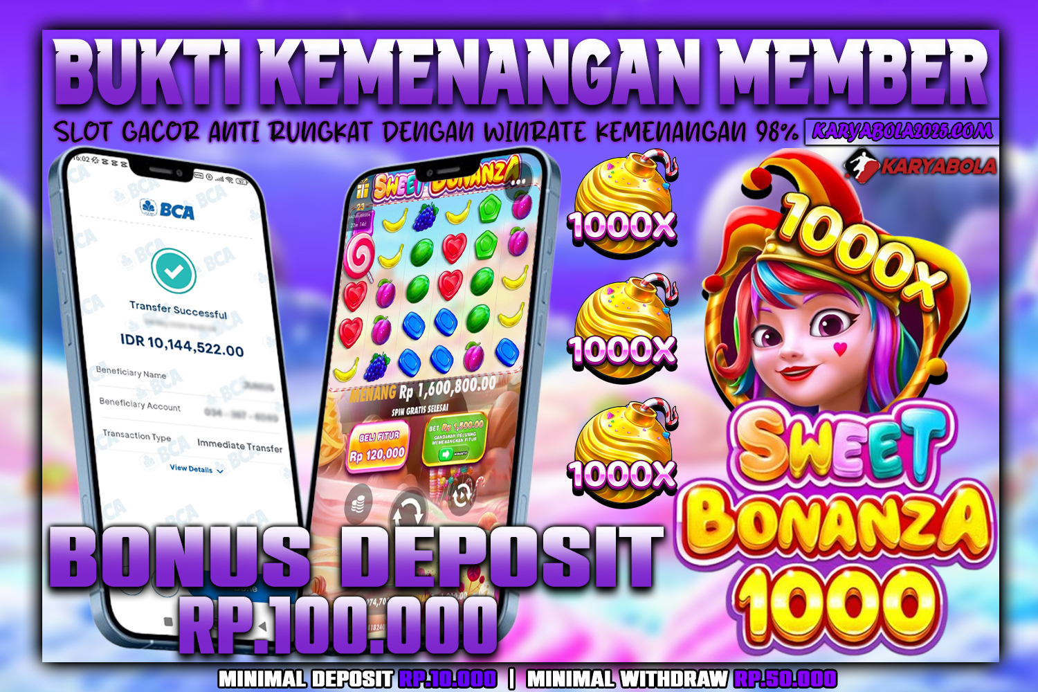 BUKTI KEMENANGAN KARYABOLA 05 JUNI 2025