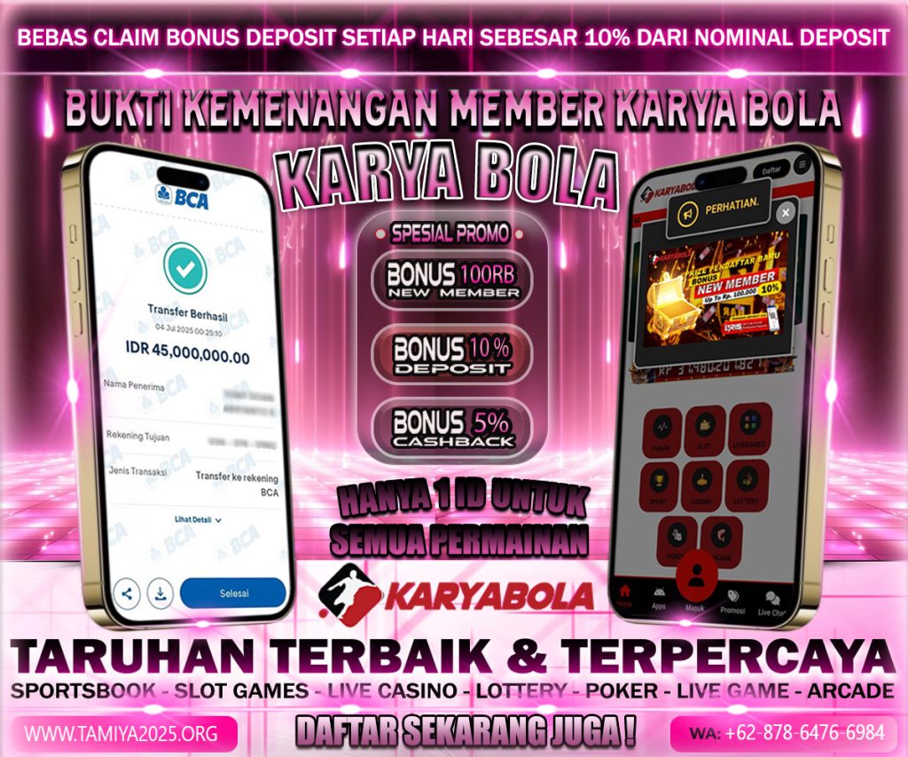 BUKTI KEMENANGAN KARYABOLA 04 JULI 2025