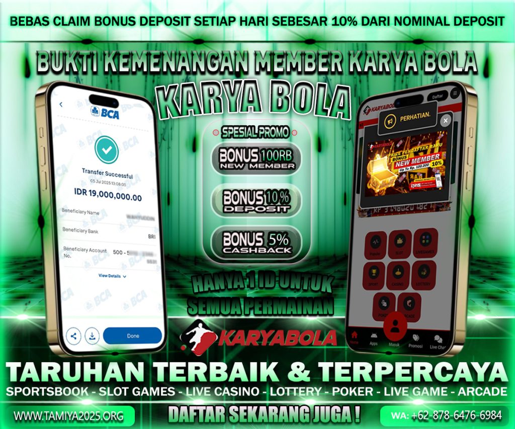 BUKTI KEMENANGAN KARYABOLA 05 JULI 2025