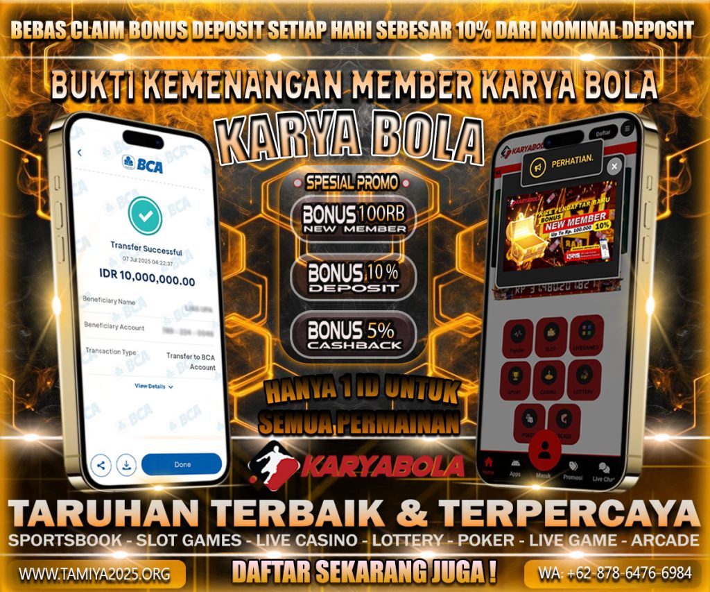 BUKTI KEMENANGAN KARYABOLA 07 JULI 2025