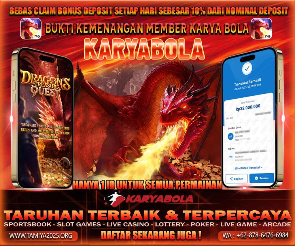 BUKTI KEMENANGAN KARYABOLA 09 JULI 2025